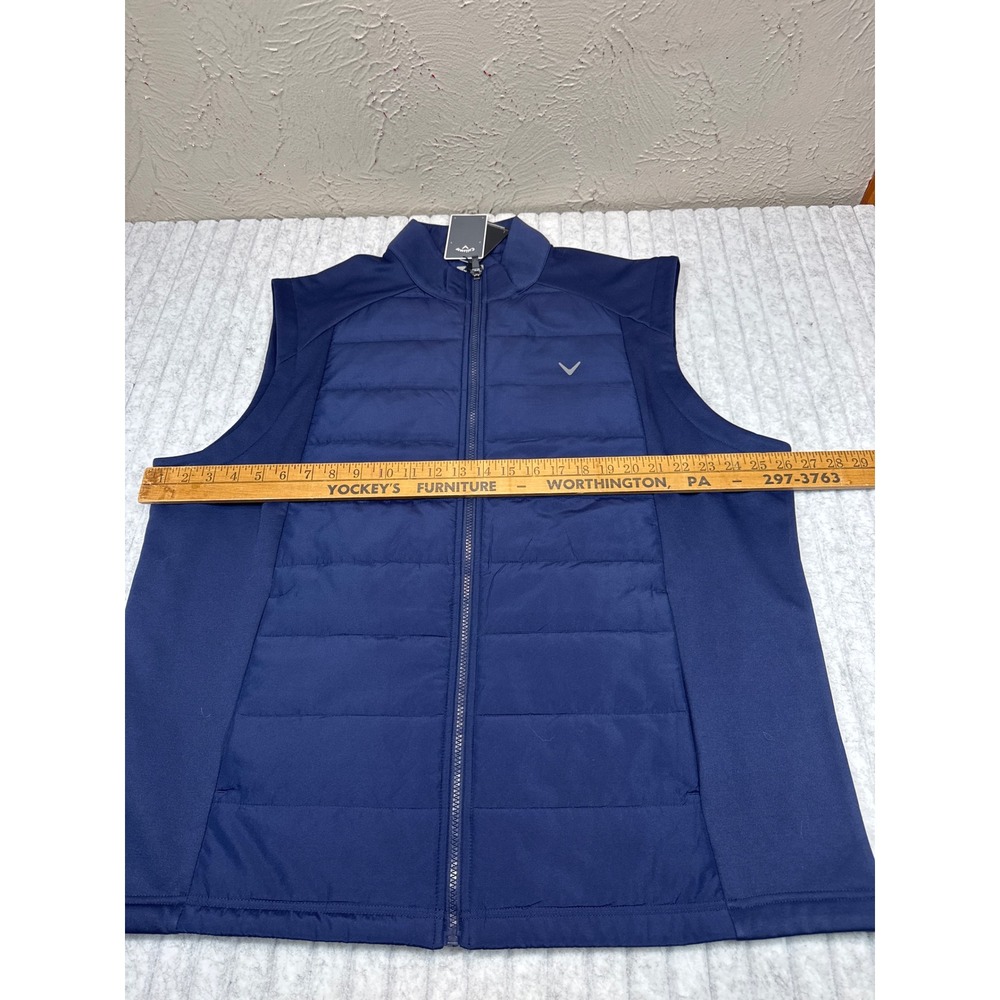 Callaway Mens Navy Blue SMU Full Zip Puffer Vest‎ XXL Quilted Golf  730262523985 - Picture 4 of 6